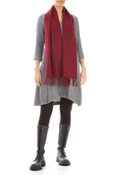 Dark Red Mulberry Silk Scarf 2