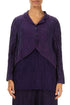 Decorated Front Crinkled Royal Purple Silk Linen Jacket 1