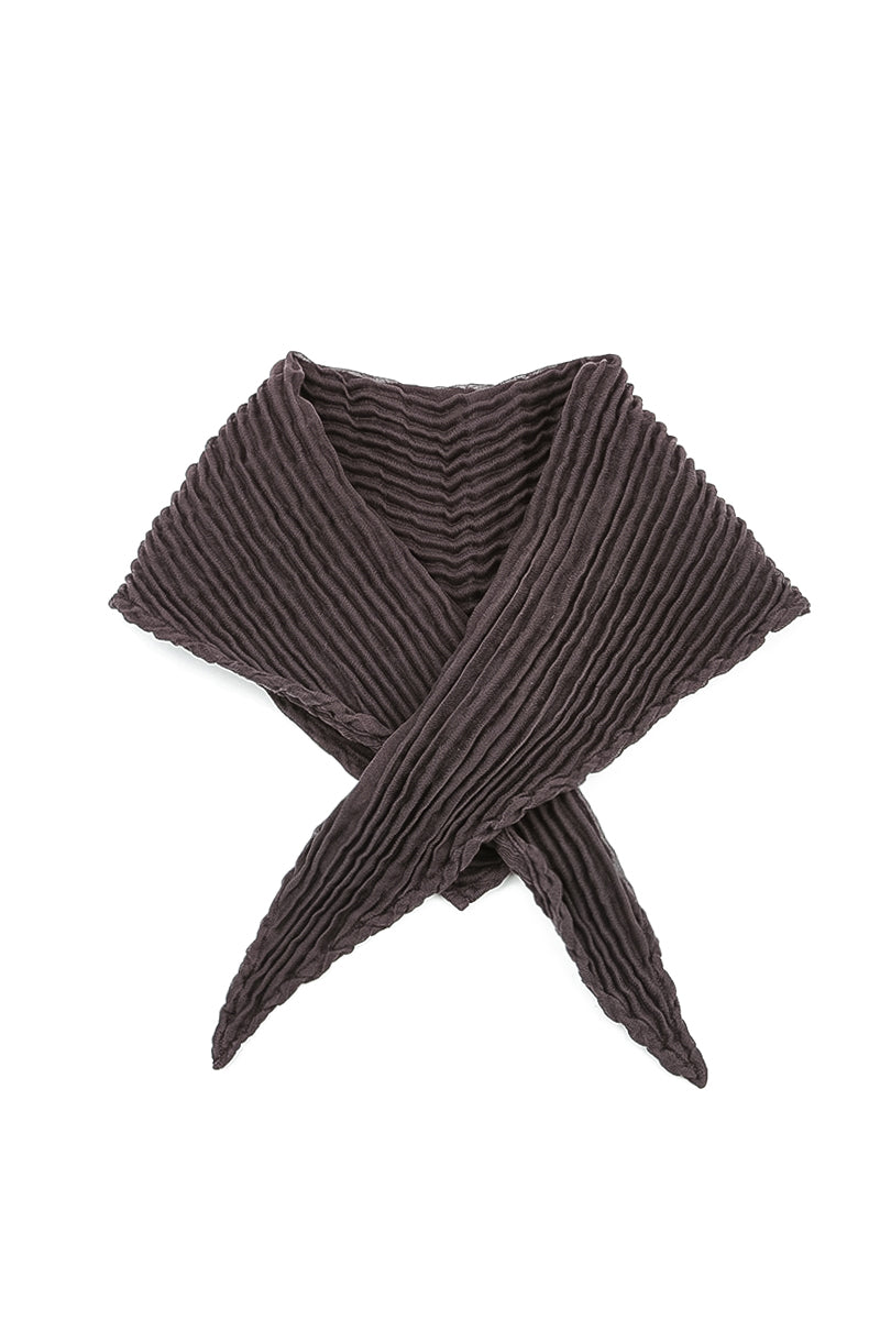 Deep Plum Plissé Silk Scarf 4