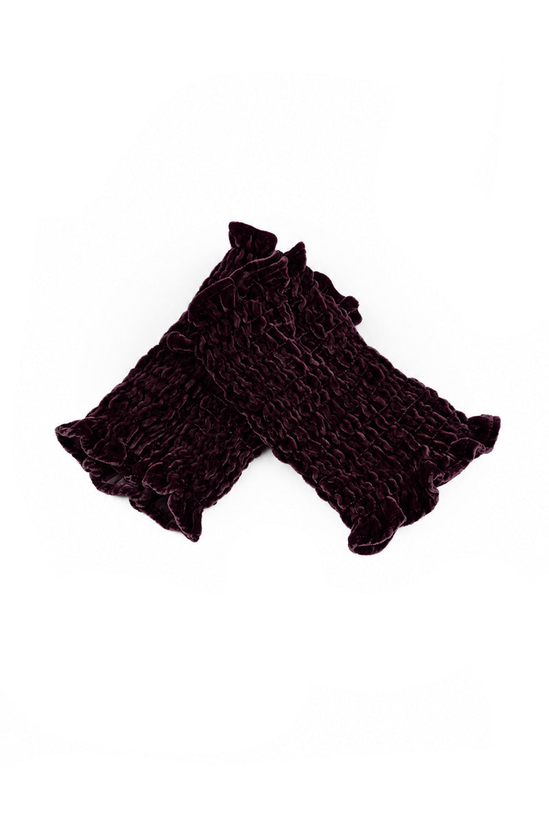 Deep Plum Silk Velvet Wristlets