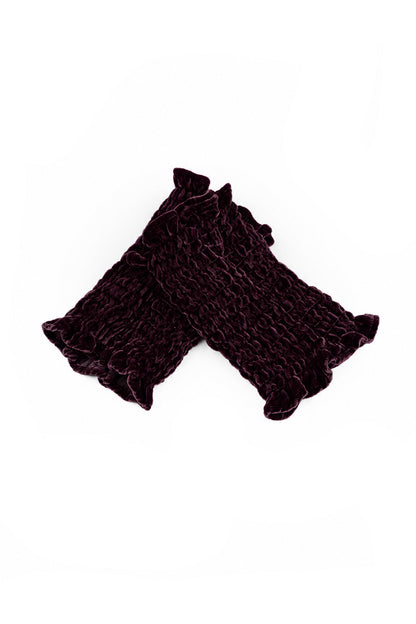 Deep Plum Silk Velvet Wristlets