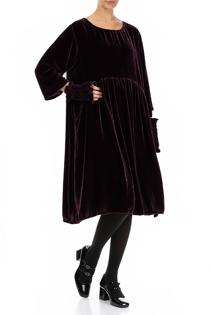 Deep Plum Silk Velvet Wristlets