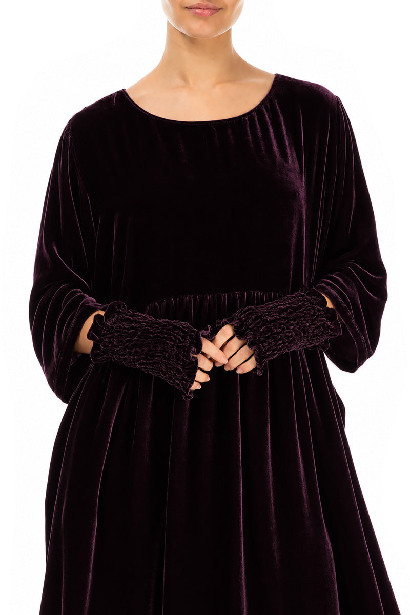 Deep Plum Silk Velvet Wristlets