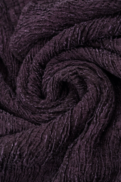 Deep Plum Textured Silk Linen Blouse 5