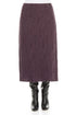 Deep Plum Textured Silk Linen Pencil Skirt 1