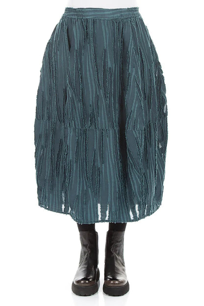 Deep Turquoise Fray Weave Skirt