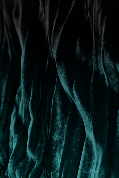 Deep Turquoise Silk Velvet Ombré Shift Dress
