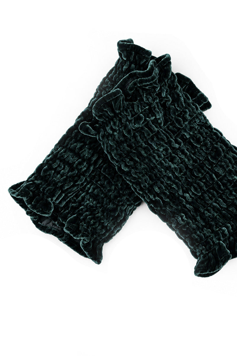 Deep Turquoise Silk Velvet Wristlets