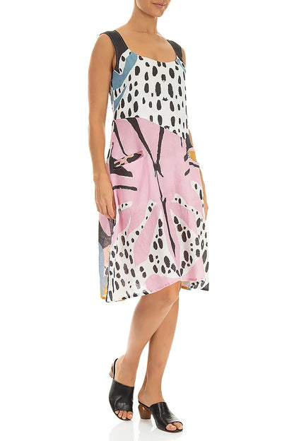 Wüstenblüten-Leinen-Midikleid