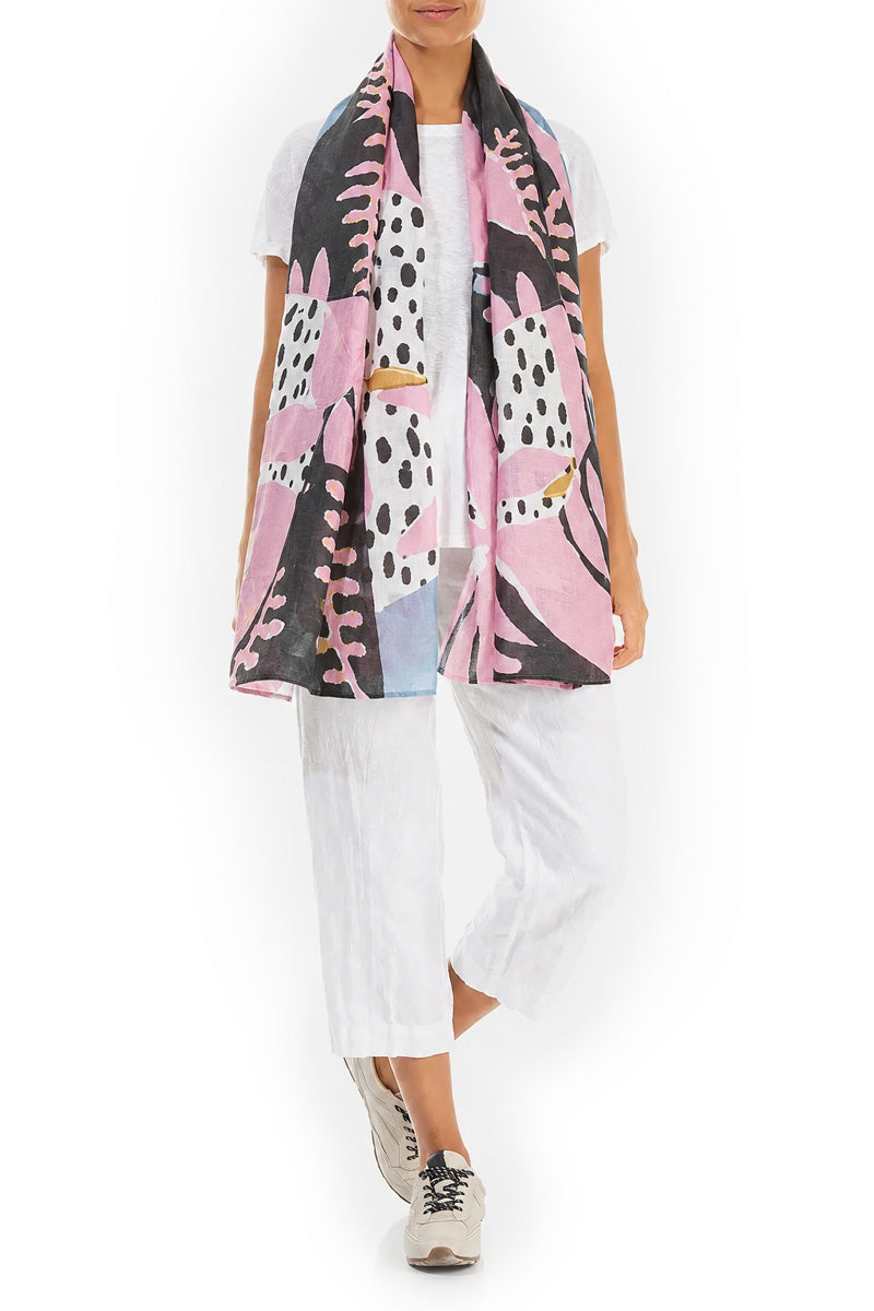 Desert Bloom Linen Scarf