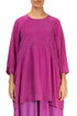 Detailed Front Orchid Silk Tunic 1