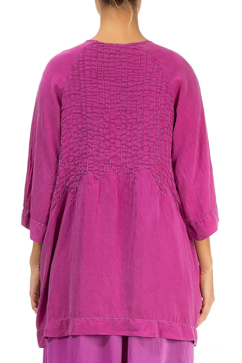 Detailed Front Orchid Silk Tunic