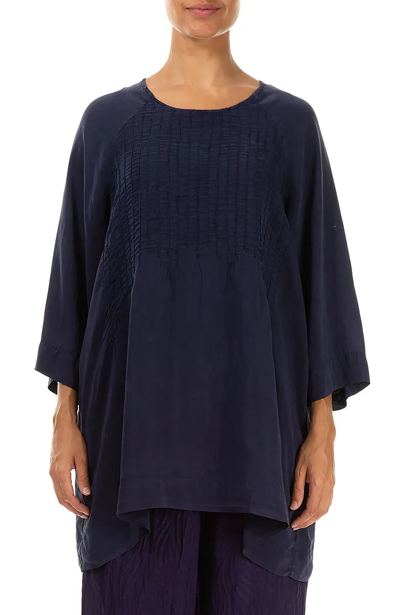 Detailed Front Royal Purple Silk Bamboo Tunic 1