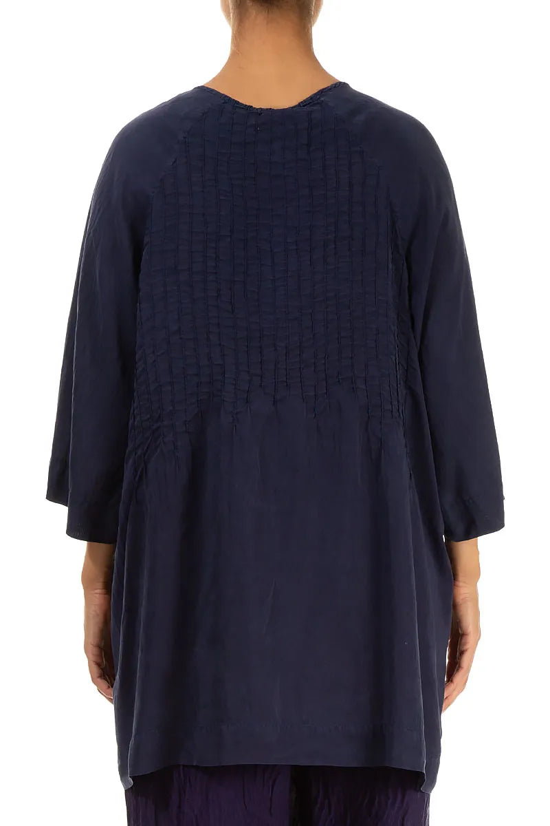 Detailed Front Royal Purple Silk Bamboo Tunic 2