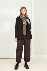 Detailed Shoulder Black Wavy Cotton Jacket 6