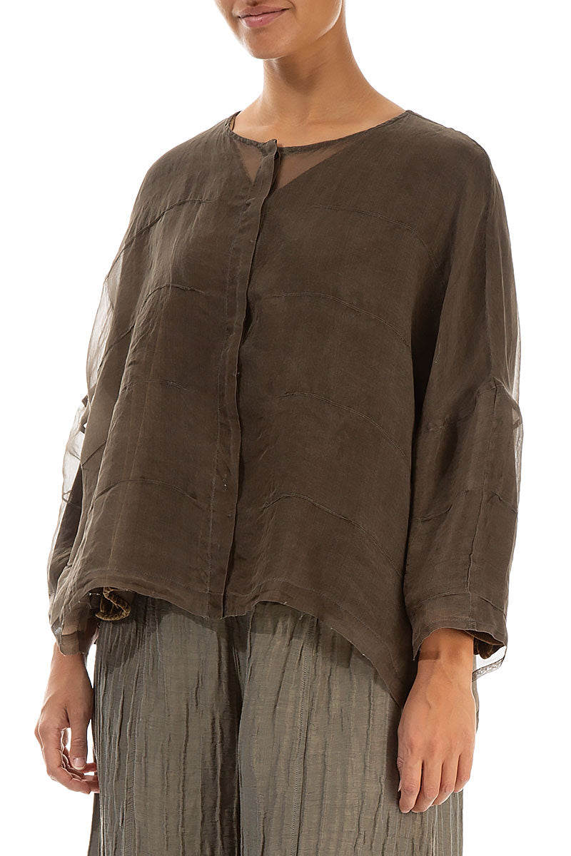 Detailed Silver Sage Silk Chiffon Jacket