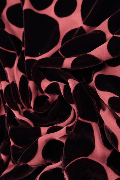 Devoré Bubbles Merlot Silk Velvet Scarf