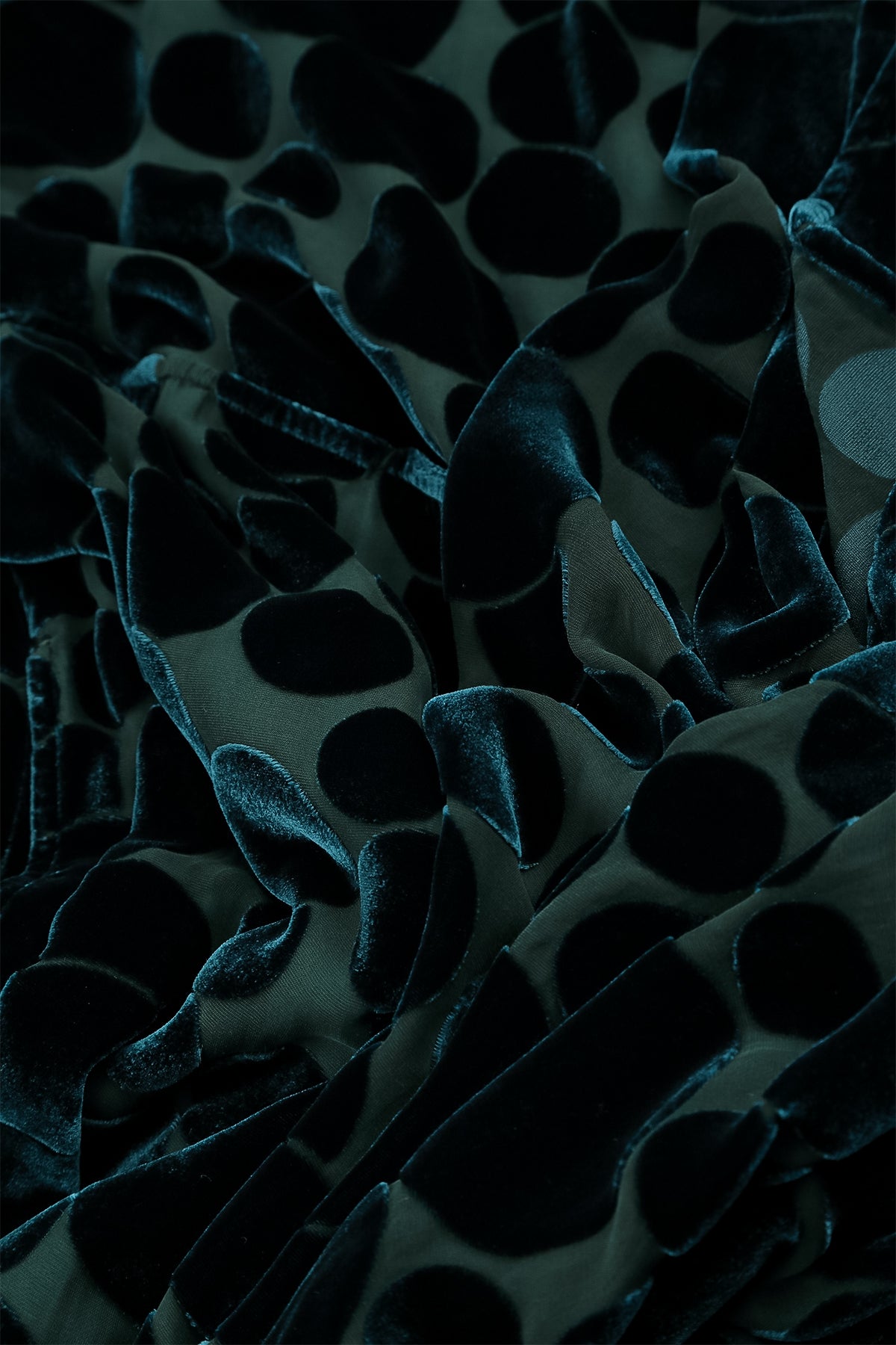 Devoré Bubbles Peacock Silk Velvet Scarf