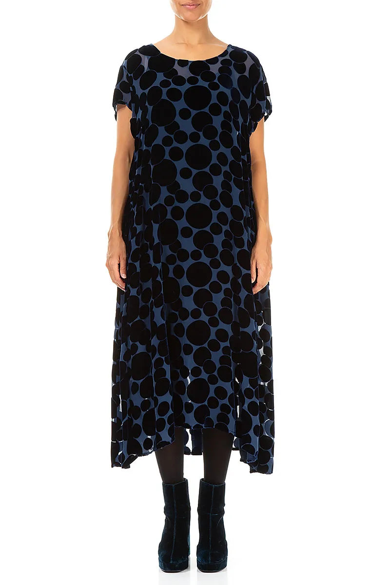 Devoré Bubbles Royal Blue Silk Velvet Dress 1