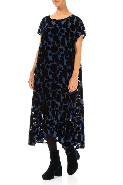 Devoré Bubbles Royal Blue Silk Velvet Dress 3