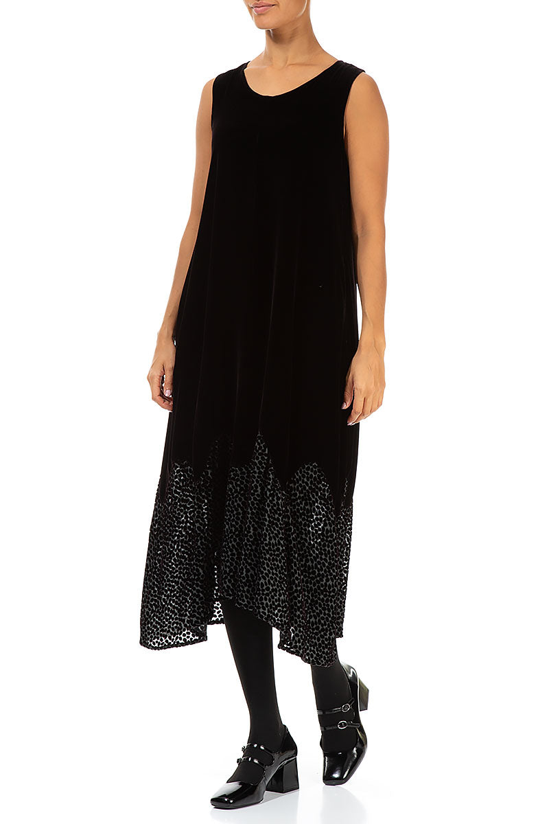 Devoré Dot Hemline Ash Silk Velvet Dress