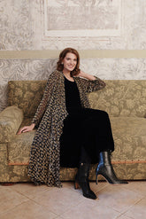 Devoré Petals Gold Open Silk Velvet Jacket 1