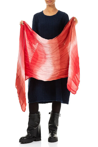 Cherry Ombré Pure Silk Scarf 5