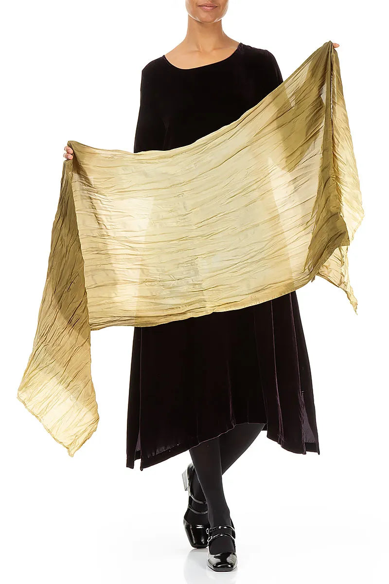 Honey Gold Ombré Pure Silk Scarf 4
