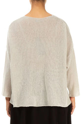 Distressed Hem Beige Wool Sweater 2