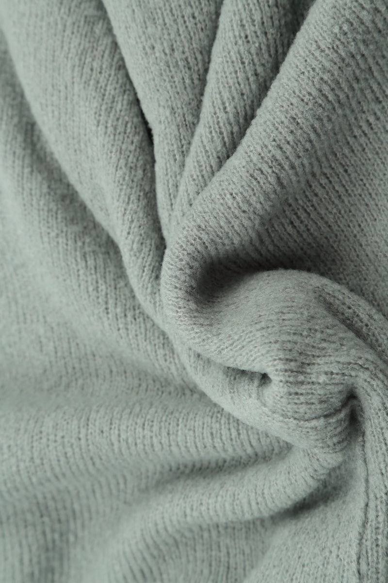 Distressed Hem Pistachio Wool Sweater 5