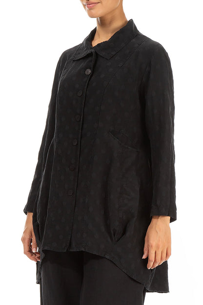 Dotty Black Balloon Silk Jacket