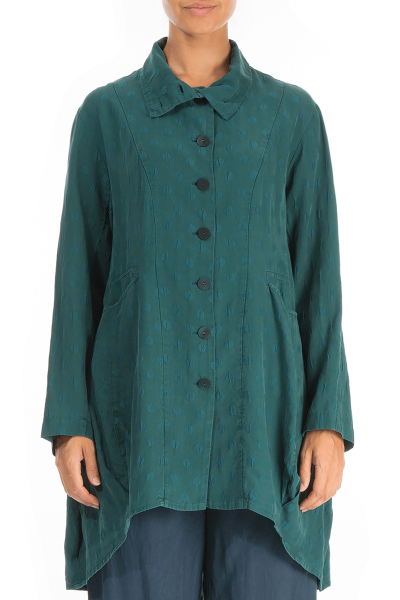 Dotty Emerald Balloon Silk Jacket