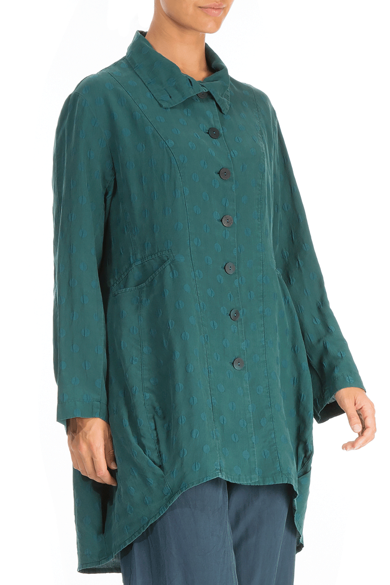 Dotty Emerald Balloon Silk Jacket