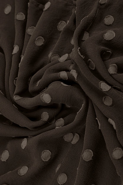 Dotty Forest Brown Silk Scarf 4