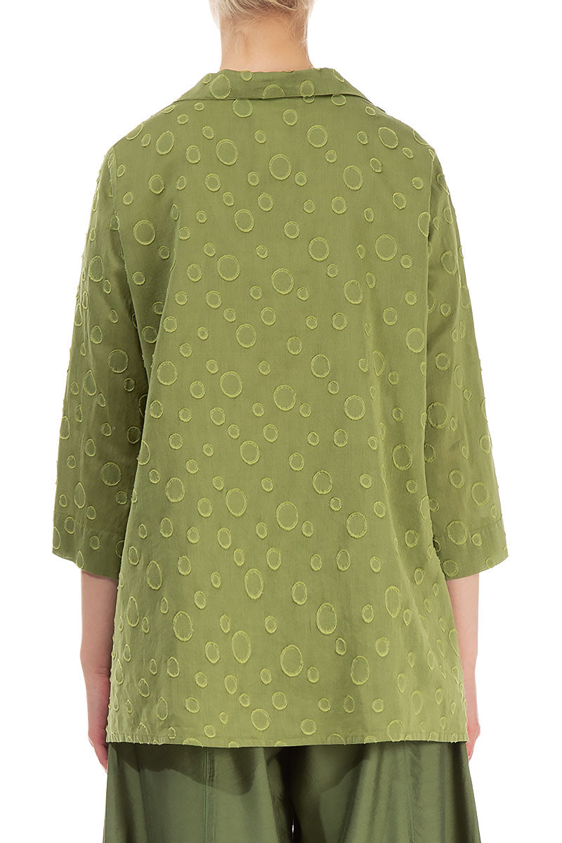 Dotty Golden Lime Silk Cotton Shirt