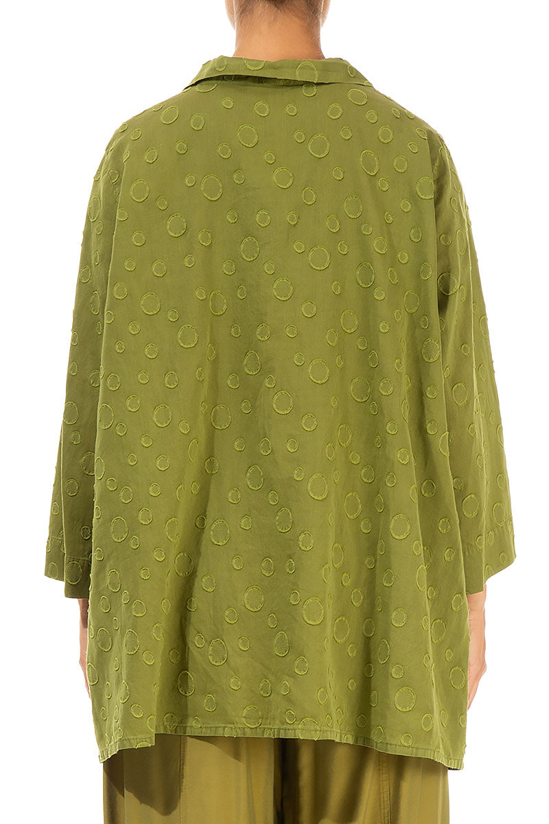 Dotty Golden Lime Silk Cotton Shirt