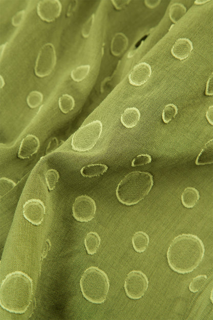 Dotty Golden Lime Silk Cotton Shirt