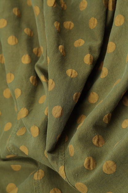 Dotty Olive Balloon Silk Jacket