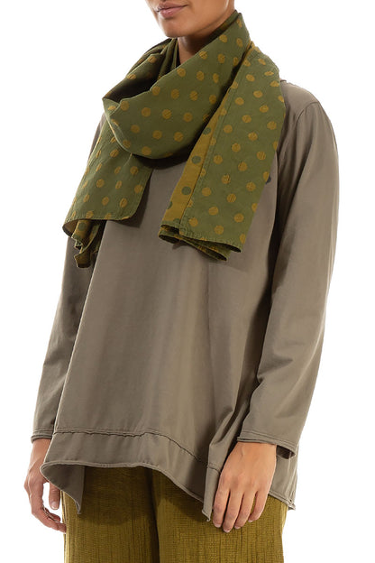 Dotty Olive Silk Scarf