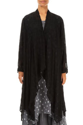 Dotty Open Black Silk Waterfall Jacket 1
