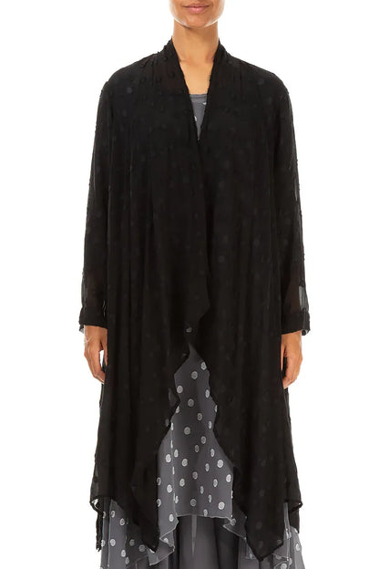 Dotty Open Black Silk Waterfall Jacket 1