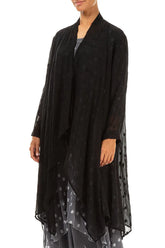 Dotty Open Black Silk Waterfall Jacket 3