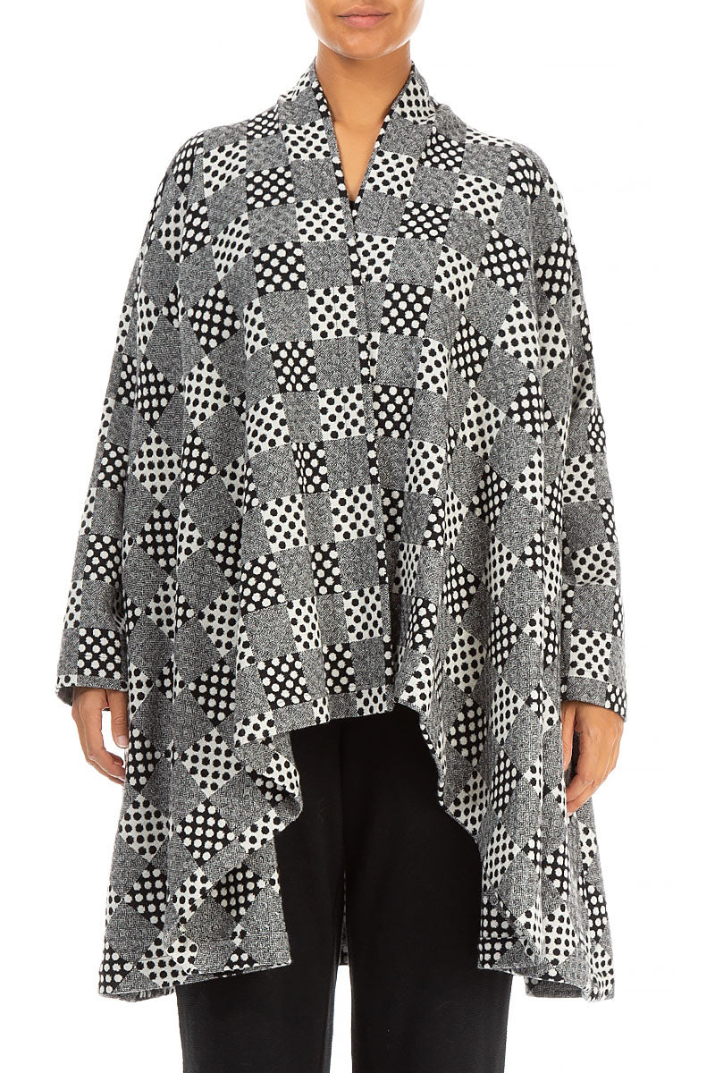 Dotty Patterned Open Wool Jacket 1