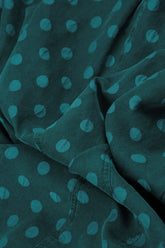 Dotty Peacock Balloon Silk Dress 5