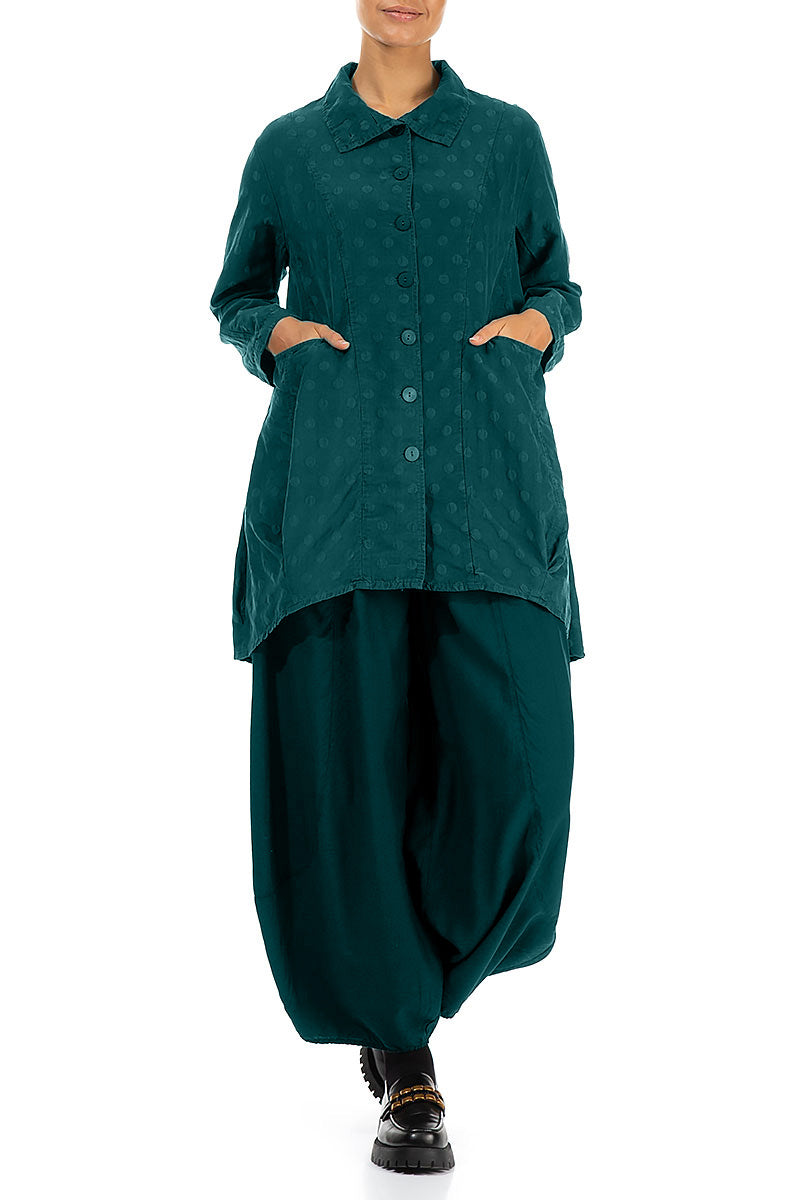 Dotty Peacock Balloon Silk Jacket 4