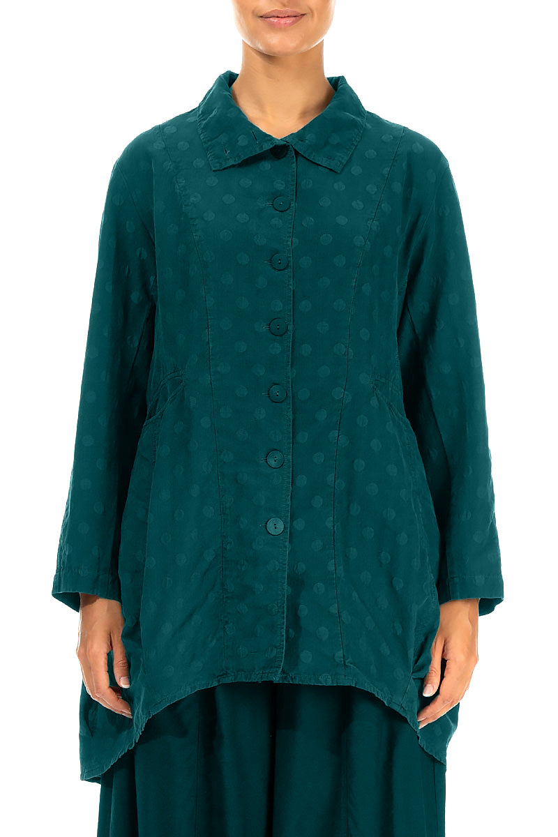 Dotty Peacock Balloon Silk Jacket 1