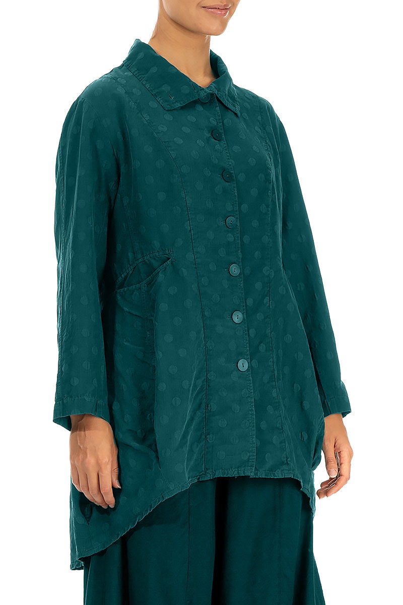 Dotty Peacock Balloon Silk Jacket 3