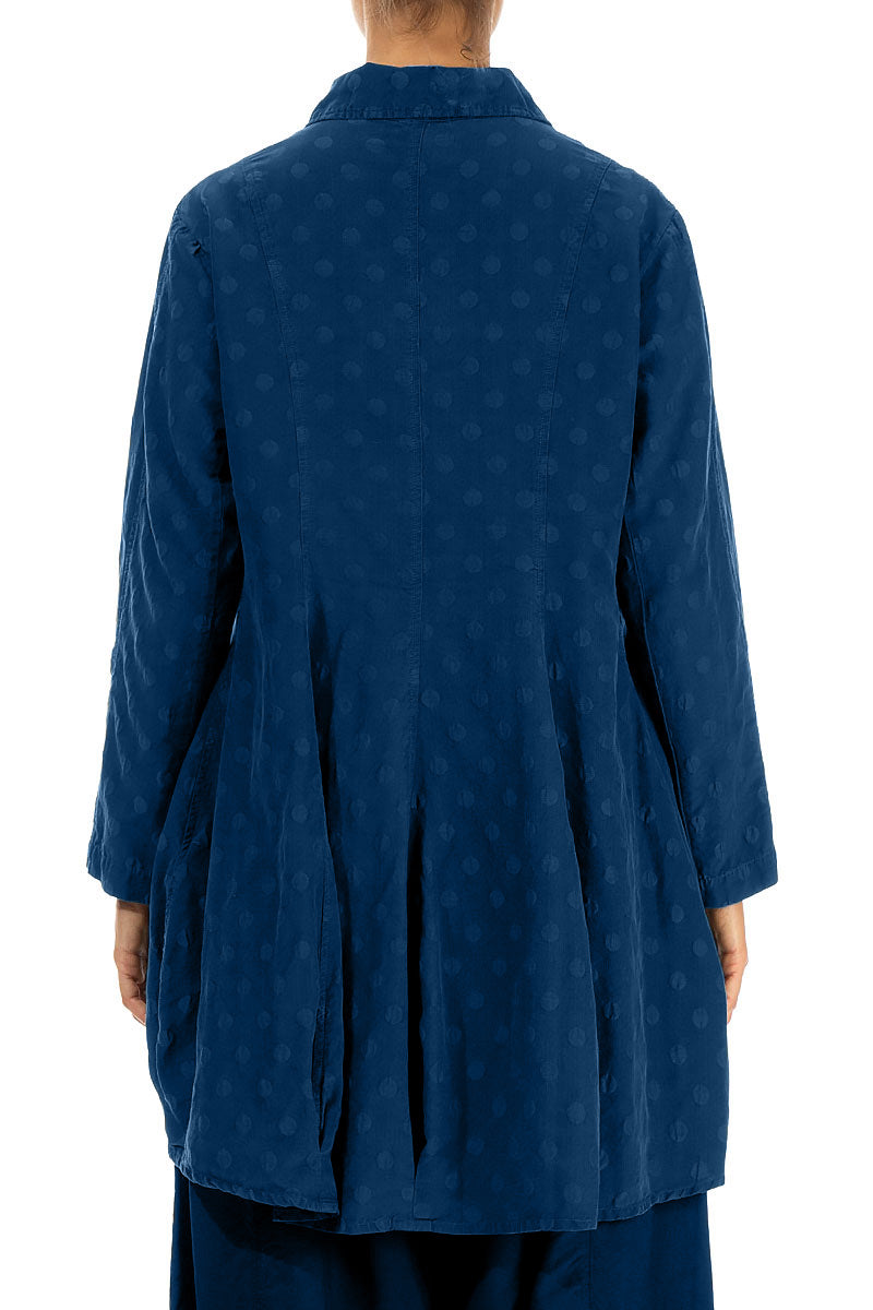 Dotty Royal Blue Balloon Silk Jacket 2