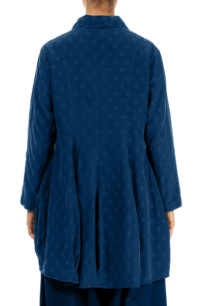 Dotty Royal Blue Balloon Silk Jacket 2