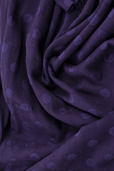 Dotty Royal Purple Balloon Silk Dress 5